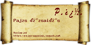 Pajzs Ézsaiás névjegykártya